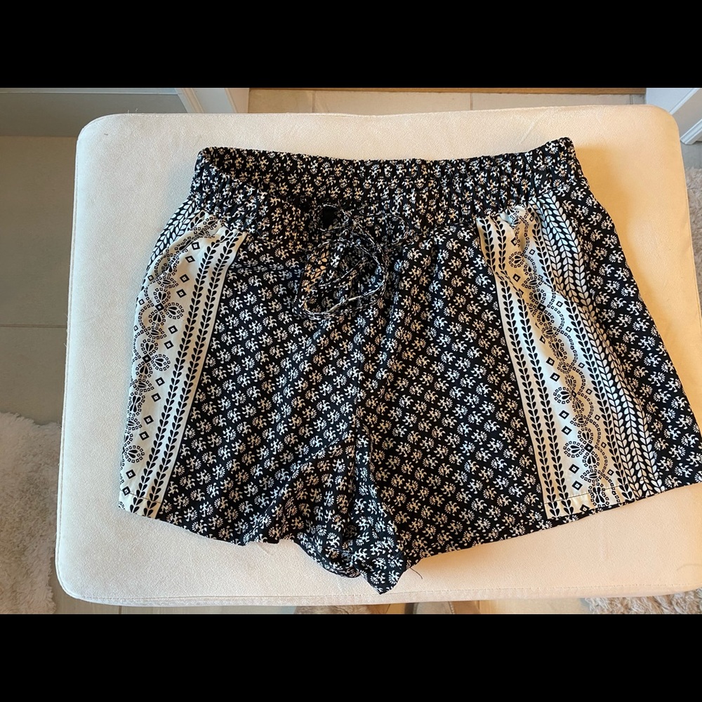 Black and white shorts